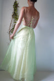 Vintage 90's lace up beaded gown