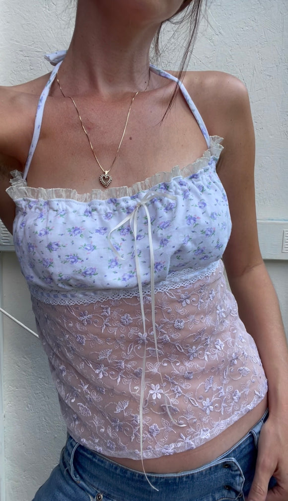 Handmade with a vintage 90's nightgown and vintage lace fabric.