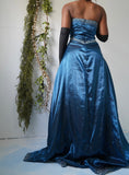 Vintage Y2K Satin Beaded Detail Gown (M)