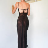Vintage 90's beaded backless gown