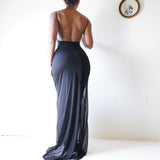 Vintage 90’s Backless Beaded Gown (S)