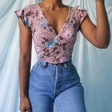 Vintage 90’s Floral Stretchy Top (XS)