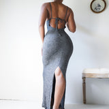 Vintage 90’s Gray Sparkle Backless Gown (S)