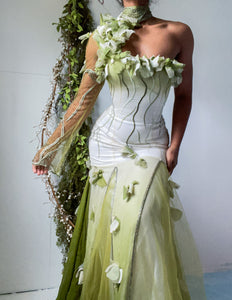 Y2K Forest Fairy One Shoulder Gown (S)