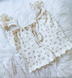 Floral Cotton Knit Babydoll Doll Top (Masha&Jlynn Original)