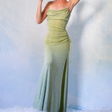 Vintage 90’s Rare Deadstock Green Glitter Gown (M-L)