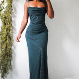 Vintage 90’s Sparkle Green Gown (S)
