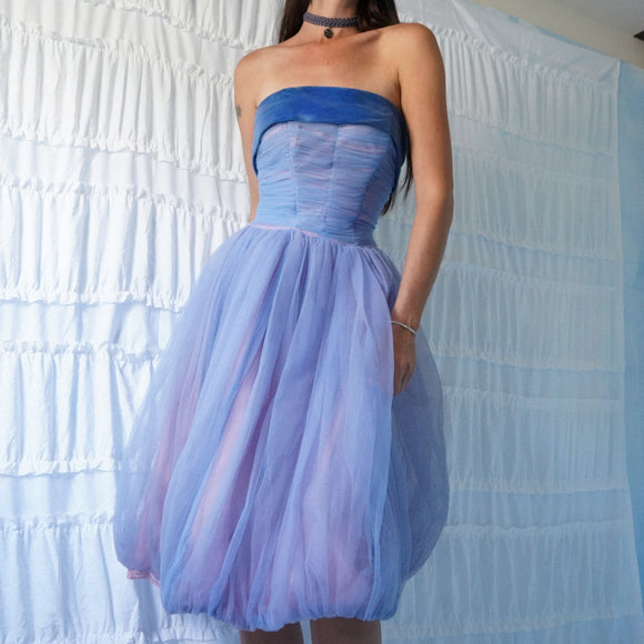 Vintage 50's iridescent tulle cocktail dress.
