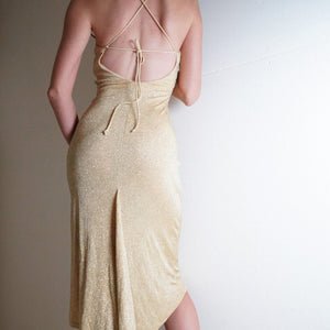 Vintage 90's Gold glitter gown.