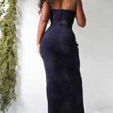 Vintage 90’s Navy Sparkle Gown (S)