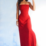 Vintage 90s Red Glitter Gown (M/L)