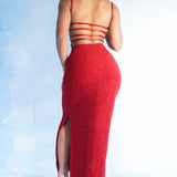 Vintage 90’s Backless Glitter Gown (S-M)