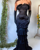 Vintage Early 2000’s Ruffle Strapless Gown (M)
