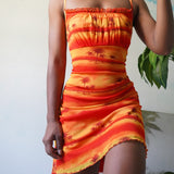 Vintage 90’s Tropical Sunset Dress (L)