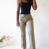 Vintage Y2K O Ring Low Rise Bootcut Cropped Trousers (S)