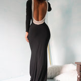 Vintage Late 90’s Pearl Trim Low Back Gown (S/M)
