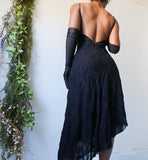 Vintage 90’s Jewel Strap Black Slip Dress (M-L)
