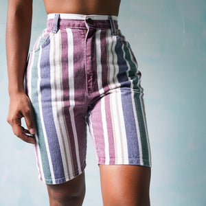 Vintage 90’s Striped Faded Mom Shorts (25-26”)