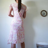 Vintage 90's floral silk midi dress.