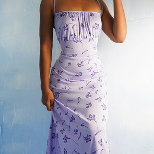 Vintage 90’s Lavender Full Length Dress (M-L)
