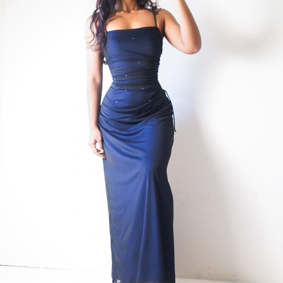 Vintage 90’s Navy/Black Layered Gown (M)