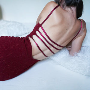 Vintage 90's backless glitter gown.
