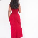 Vintage 90s Red Glitter Gown (XS-S)