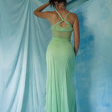 Vintage 90's Green glitter gown.
