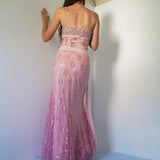 Vintage pink silk and diamond gown.