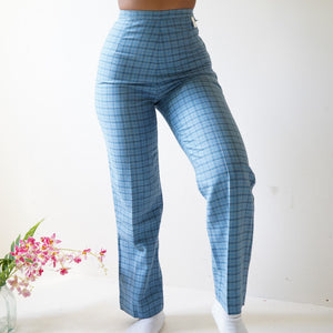 Vintage 60’s Plaid High Waist Trousers (25-26”)