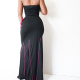 Vintage 90’s Black Gown with Pink Details (XS-S)