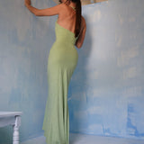 Vintage 90's green glitter gown.