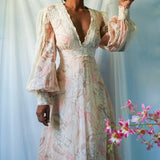 Rare Vintage 70’s Peachy Floral Gunne Sax Dress (M)