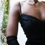 Vintage 90’s Jewel Strap Black Slip Dress (M-L)