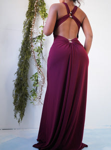 Vintage 90’s Backless Jewel Detail Gown (S)