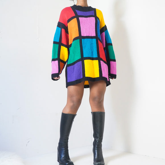 Rare Vintage 80’s Colorblock Sweater (OS)