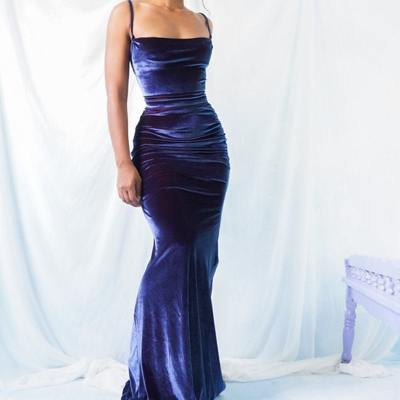90s Inspired Iridescent Velvet Gown (Pre-Order)