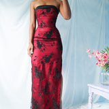 Vintage 90’s Layered Burnout Floral Gown (XS-S)