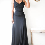 Vintage 90’s Ruched Black Gown (S)