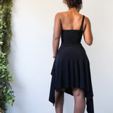 Vintage Y2K Asymmetrical Little Black Dress (S/M)