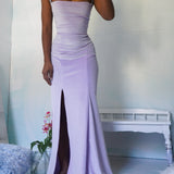 Masha&Jlynn Shimmer Lavender Velvet Sample Gown (S)