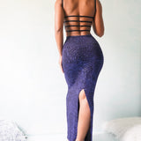 Vintage 90’s Backless Glitter Gown (S)