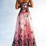 Vintage 90’s Pink/Black Layered Beaded Gown (S-M)