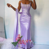 Vintage 90’s Lavender Satin Formal Gown (S)