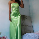 Vintage 90’s Lime Satin Gown (M)
