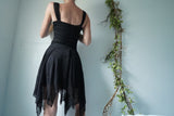 Vintage 90's black floral glitter dress.