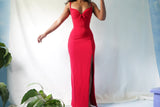 Vintage 90’s Red Sweetheart Neckline Gown (XS-S)
