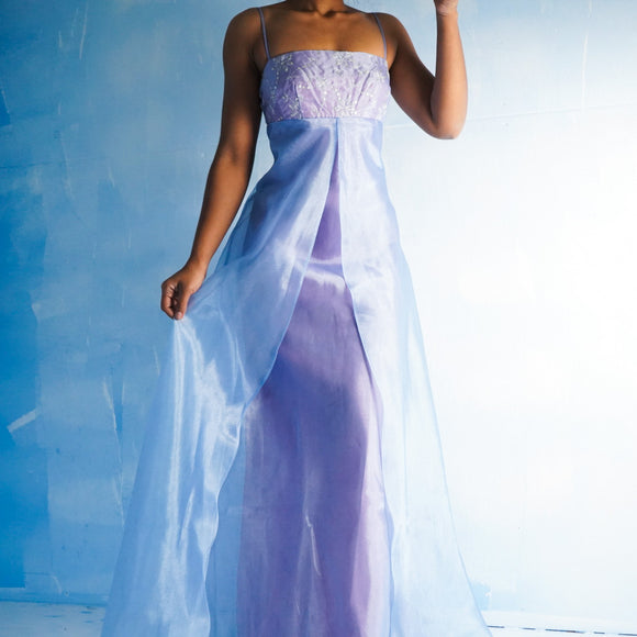 Vintage Y2K Blue/lavender Fairy Gown (S)