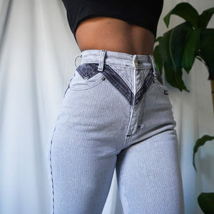 Vintage 90’s Pinstriped Western Jeans (25-26”)