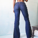 Vintage Y2K Lace Up Flare Jeans (26”)